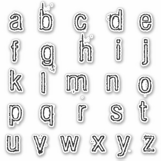Alfabet Monogram Letters Initiaal Sticker (Voorkant)