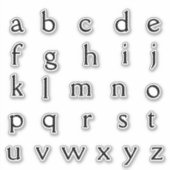 Alfabet Monogram Letters Initiaal Sticker (Voorkant)