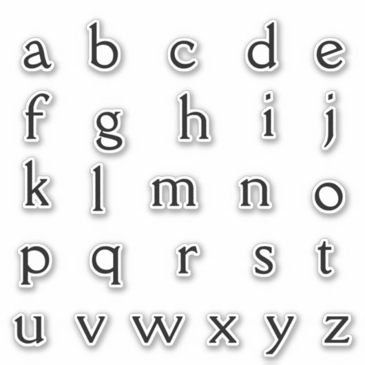 Alfabet Monogram Letters Initiaal Sticker (Voorkant)