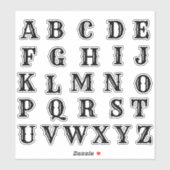 Alfabet Monogram Letters Initiaal Sticker (Vel)
