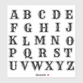 Alfabet Monogram Letters Initiaal Sticker