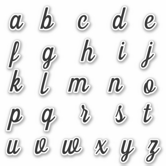 Alfabet Monogram Letters Initiaal Sticker (Voorkant)