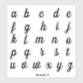 Alfabet Monogram Letters Initiaal Sticker (Vel)