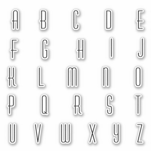 Alfabet Monogram Letters Initiaal Sticker (Voorkant)