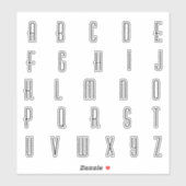 Alfabet Monogram Letters Initiaal Sticker (Vel)