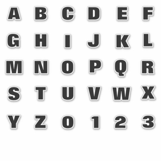 Alfabet Monogram Letters Initiaal Sticker (Voorkant)