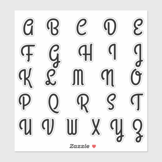 Alfabet Monogram Letters Initiaal Sticker (Vel)