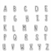 Alfabet Monogram Letters Initiaal Sticker (Voorkant)