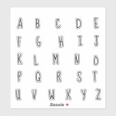 Alfabet Monogram Letters Initiaal Sticker (Vel)