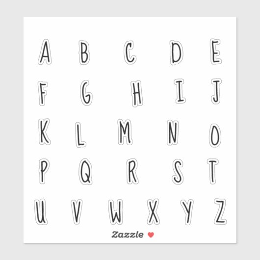 Alfabet Monogram Letters Initiaal Sticker (Vel)