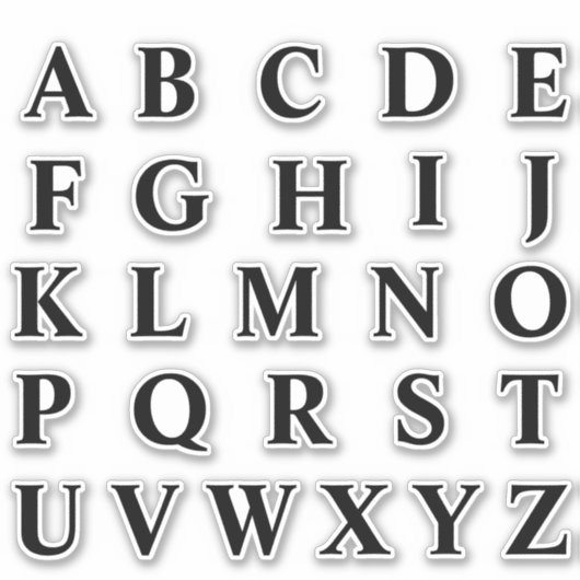 Alfabet Monogram Letters Initiaal Sticker (Voorkant)