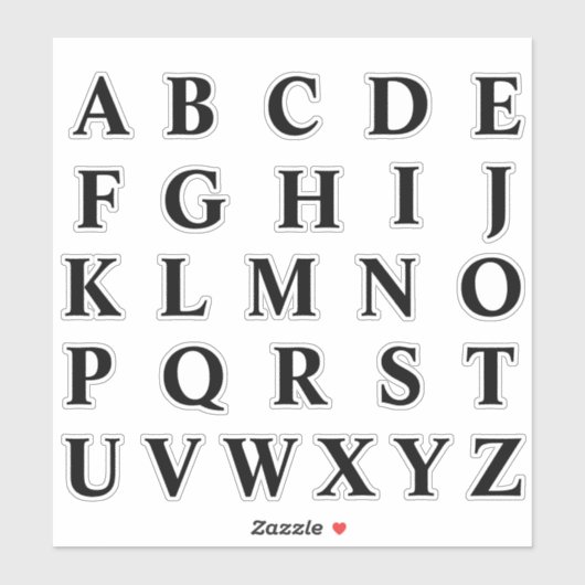 Alfabet Monogram Letters Initiaal Sticker (Vel)