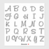 Alfabet Monogram Letters Initiaal Sticker (Vel)