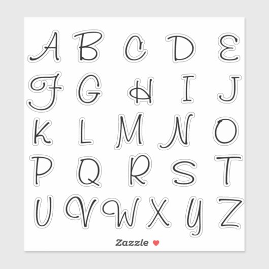Alfabet Monogram Letters Initiaal Sticker (Vel)
