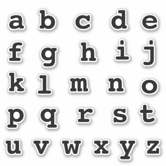 Alfabet Monogram Letters Initiaal Sticker (Voorkant)