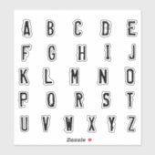 Alfabet Monogram Letters Initiaal Sticker (Vel)