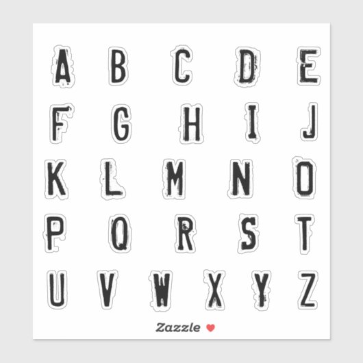 Alfabet Monogram Letters Initiaal Sticker (Vel)