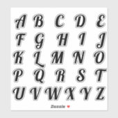 Alfabet Monogram Letters Initiaal Sticker (Vel)