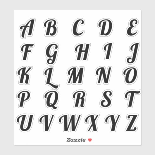 Alfabet Monogram Letters Initiaal Sticker (Vel)