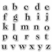 Alfabet Monogram Letters Initiaal Sticker (Voorkant)