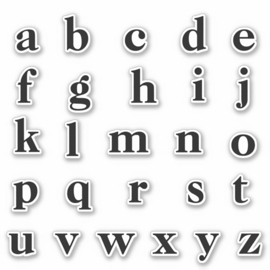 Alfabet Monogram Letters Initiaal Sticker (Voorkant)