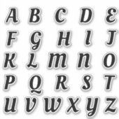 Alfabet Monogram Letters Initiaal Sticker (Voorkant)
