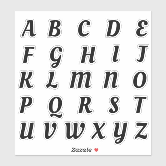 Alfabet Monogram Letters Initiaal Sticker (Vel)