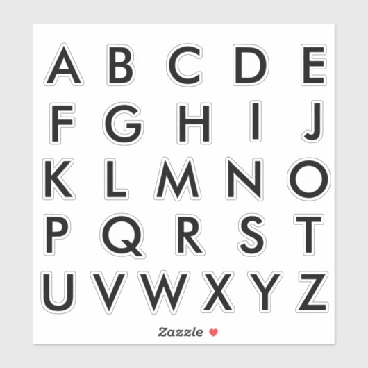 Alfabet Monogram Letters Initiaal Sticker (Vel)