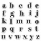 Alfabet Monogram Letters Initiaal Sticker (Voorkant)