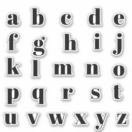 Alfabet Monogram Letters Initiaal Sticker (Voorkant)