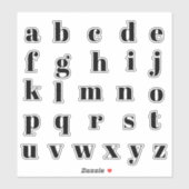 Alfabet Monogram Letters Initiaal Sticker (Vel)