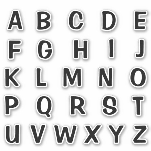 Alfabet Monogram Letters Initiaal Sticker (Voorkant)