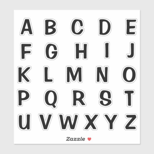 Alfabet Monogram Letters Initiaal Sticker (Vel)
