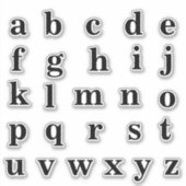 Alfabet Monogram Letters Initiaal Sticker (Voorkant)