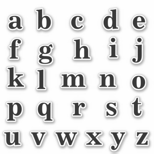 Alfabet Monogram Letters Initiaal Sticker (Voorkant)