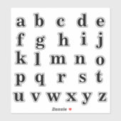 Alfabet Monogram Letters Initiaal Sticker (Vel)