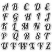 Alfabet Monogram Letters Initiaal Sticker (Voorkant)