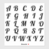 Alfabet Monogram Letters Initiaal Sticker (Vel)