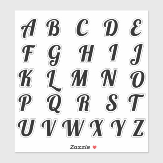 Alfabet Monogram Letters Initiaal Sticker (Vel)