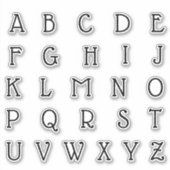 Alfabet Monogram Letters Initiaal Sticker (Voorkant)