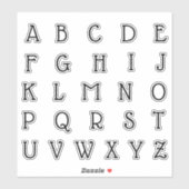 Alfabet Monogram Letters Initiaal Sticker (Vel)