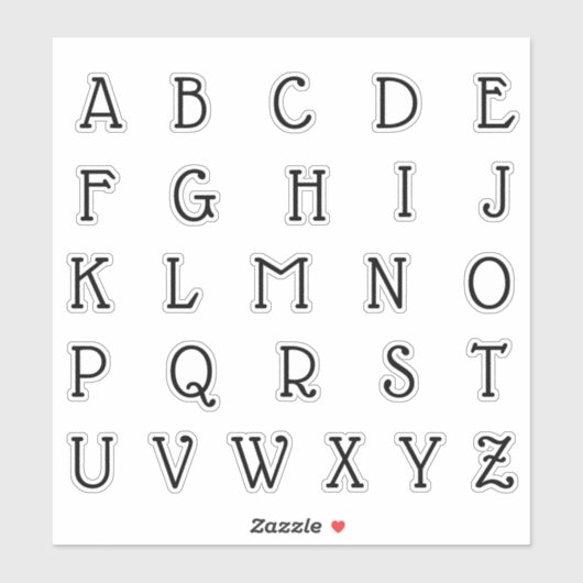 Alfabet Monogram Letters Initiaal Sticker (Vel)