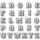 Alfabet Monogram Letters Initiaal Sticker (Voorkant)