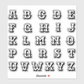 Alfabet Monogram Letters Initiaal Sticker (Vel)