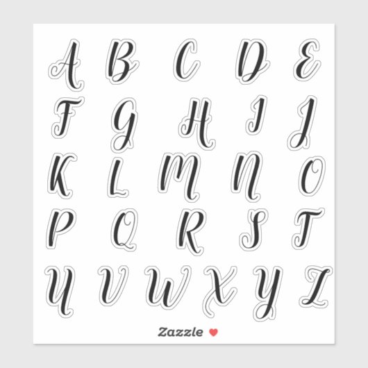 Alfabet Monogram Letters Initiaal Sticker (Vel)
