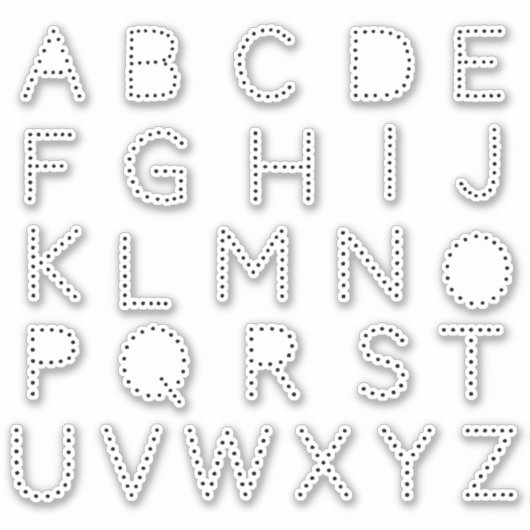 Alfabet Monogram Letters Initiaal Sticker (Voorkant)