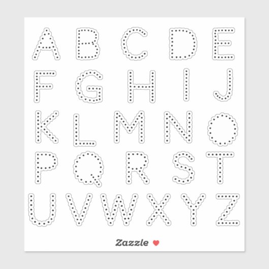 Alfabet Monogram Letters Initiaal Sticker (Vel)