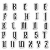 Alfabet Monogram Letters Initiaal Sticker (Voorkant)