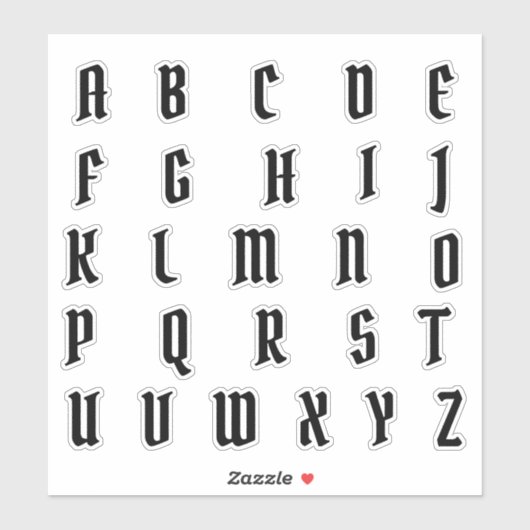 Alfabet Monogram Letters Initiaal Sticker (Vel)