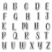 Alfabet Monogram Letters Initiaal Sticker (Voorkant)